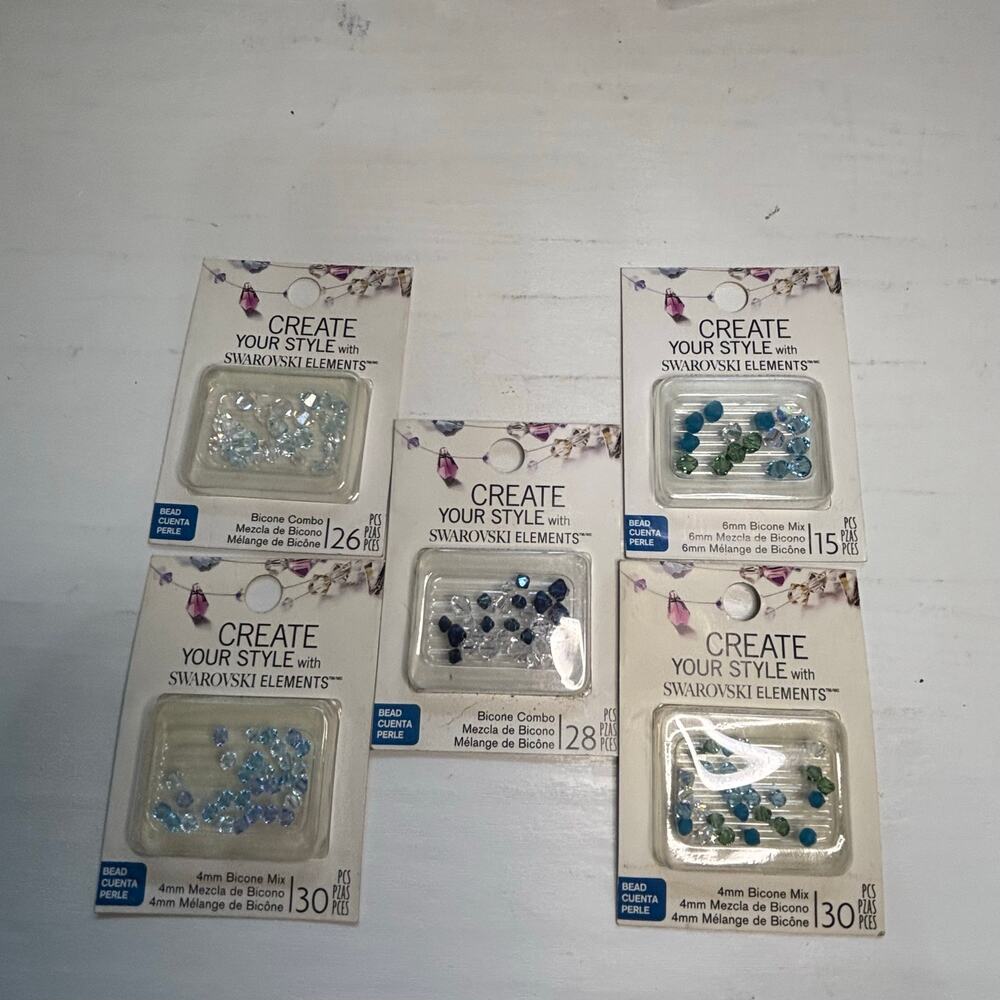 Swarovski Sea Breeze Water Mix Crystal Bicone Bead Lot
